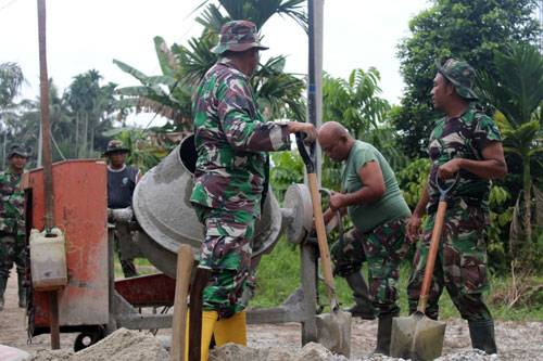 Libur Minggu, Satgas TMMD 114 Kodim 0301/Pbr Kebut Semua Sasaran Fisik