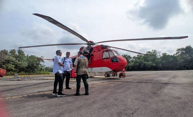 Dua Heli Water Bombing BNPB Tiba di Riau