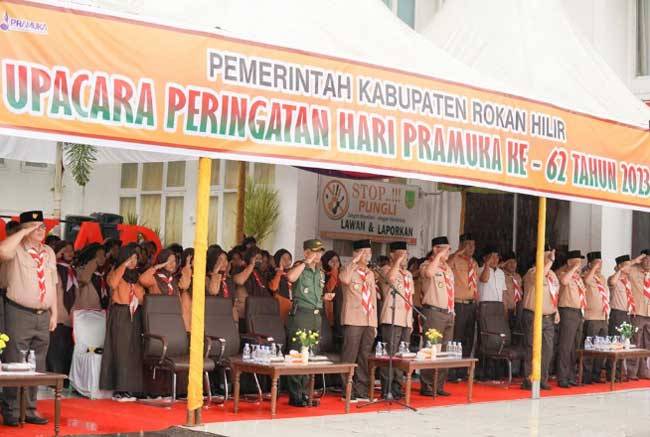 Pimpin Peringatan Hari Pramuka ke-62, Bupati Afrizal Sintong  Sampaikan Sambutan Ketua Kwartir Nasional