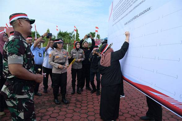 Apel Kebangsaan, Bupati Deklarasikan Jaga NKRI dan Ciptakan Pemilu Damai