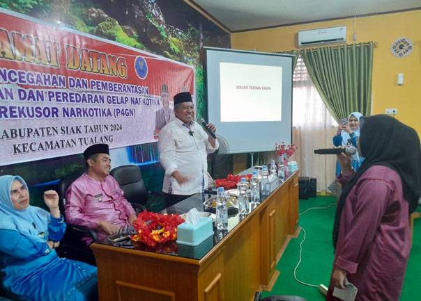 Sosialisasi P4GN di SMA N 3 Tualang, Bupati Alfedri Minta Jauhi Narkoba