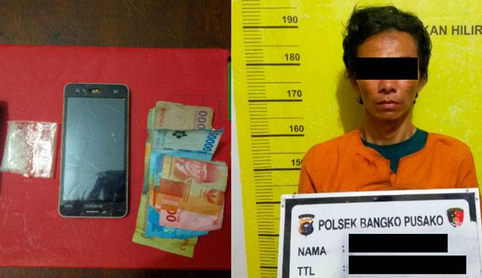 Polsek Bangko Pusako Ringkus Pengedar Sabu di Hotel Arkemo, 4,67 gram Sabu Diamankan