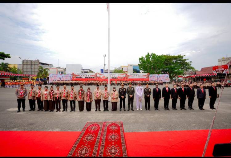 Bupati Kasmarni Pimpin Apel HUT Pramuka ke-64 Tahun 2025