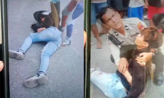 Terobos Lampu Merah, Mobil Aparat di Pekanbaru Riau Tabrak Pemotor