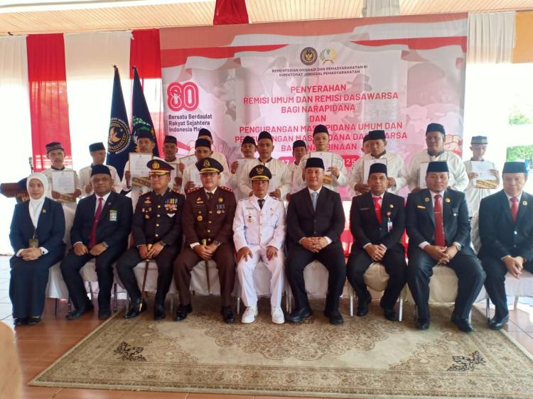 HUT RI ke 80, Lapas Kelas IIB Teluk Kuantan Beri Remisi Bagi 640 Narapidana