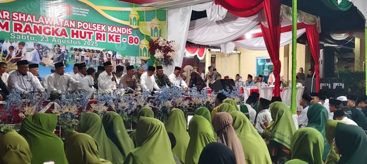 Gebyar Solawatan Polsek Kandis Disambut Antusias Ratusan Masyarakat