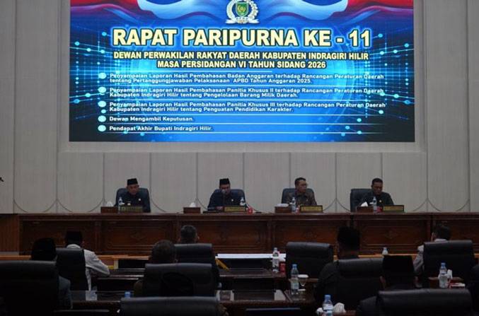 DPRD Kabupaten Inhil Gelar Rapat Paripurna Ke-11 Masa Persidangan VI Tahun Sidang 2026
