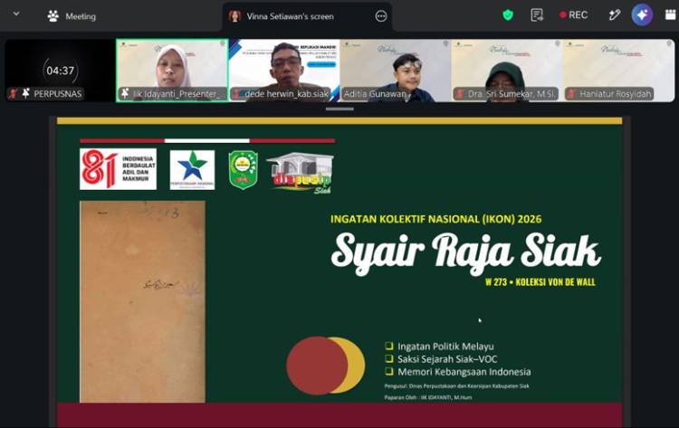 Dispusip Siak Usulkan 'Syair Raja Siak' Sebagai IKON 2026 ke Perpusnas RI