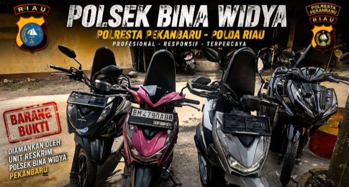 Gerak Cepat, Polsek Bina Widya Ungkap Kasus Curanmor 10 TKP