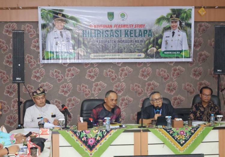 Bupati Herman Hadiri  Rapat Laporan Akhir Feasibility Study Hilirisasi Kelapa di Inhil