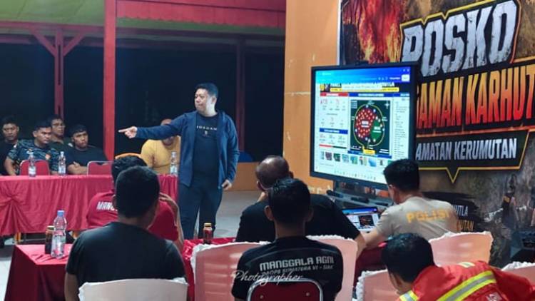 Kapolres Pelalawan Pimpin Anev Penanggulangan Bencana Karhutla di Kerumutan