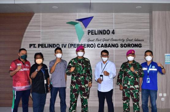 Jalin Sinergitas, Komandan Pasmar 3 Kunker ke PT Pelindo Cabang IV Kota Sorong