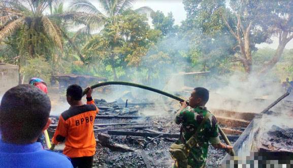 Rumah Warga Desa Suka Maju Rambah Rokan Hulu Ludes Terbakar Rata dengan Tanah