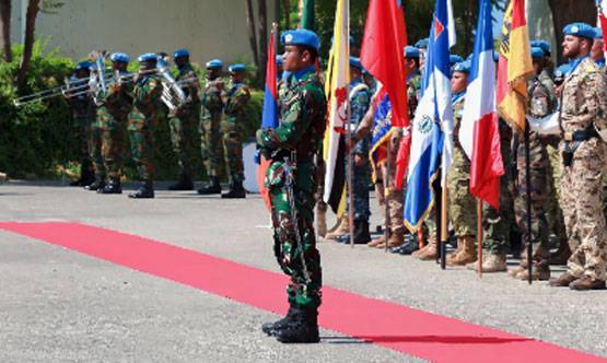 Satgas FHQSU XXVI-O1 Sukses Gelar Upacara International Day Of Peacekeepers 2023