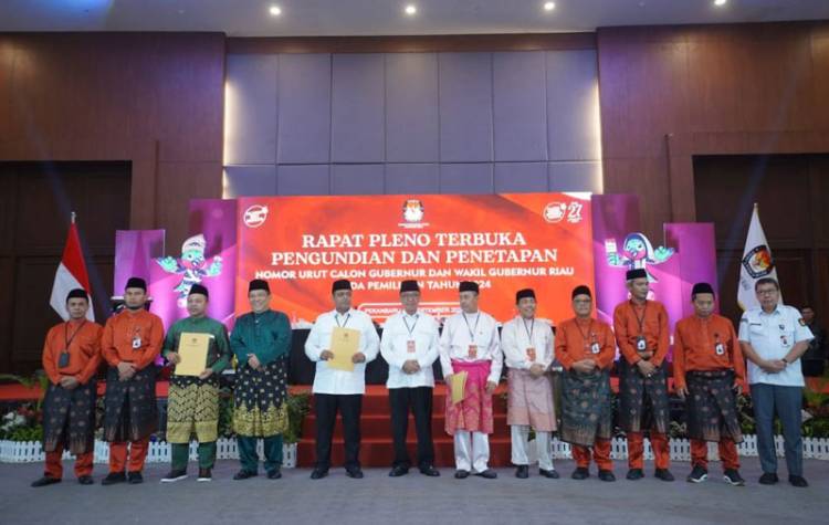 3 Paslon Pilgub Riau 2024 Cabut Nomor Urut, Ini Hasilnya!