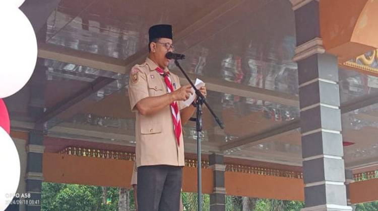 Bupati Suhardiman Amby Irup Peringatan Hari Pramuka ke-63