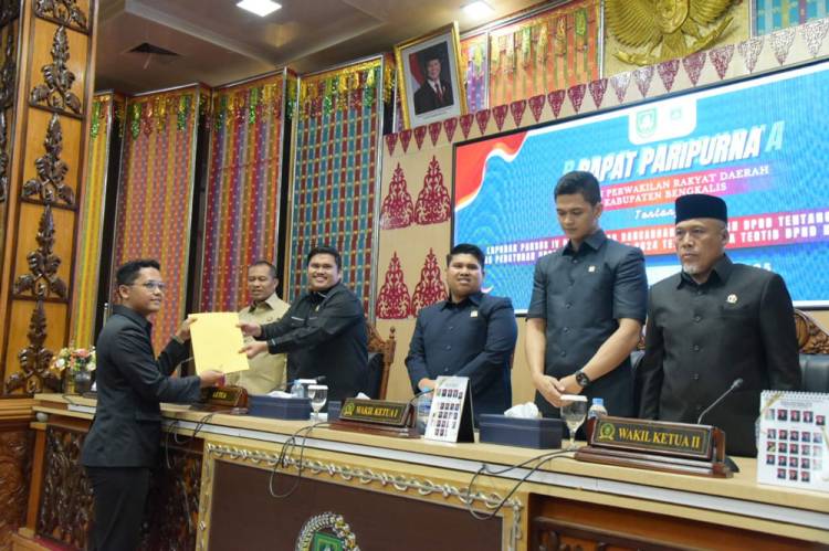 Wabup Bagus Santoso Hadiri Penyampaian Laporan Pansus IV Ranperda Perubahan Tatib DPRD Bengkalis