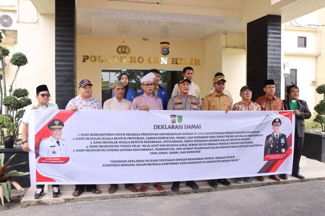 Deklarasi Damai: Kapolres Rohil Inisiasi Komitmen Bersama Jaga Kamtibmas