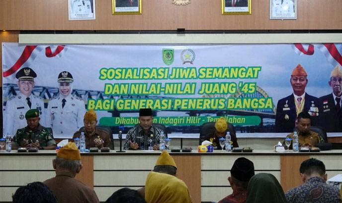 Bupati Inhil Hadiri Sosialisasi Jiwa dan Nilai Juang 45