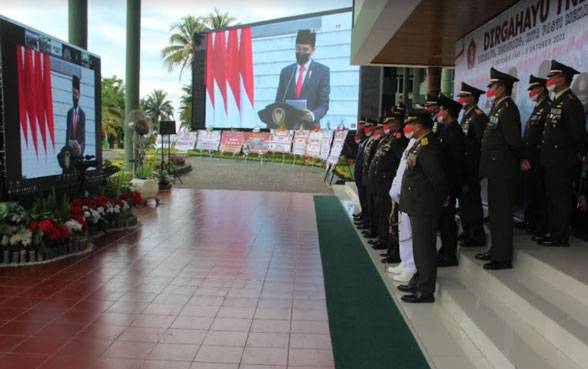Secara Virtual, Pangdam XVII/Cenderawasih Ikuti Upacara HUT Ke-76 TNI