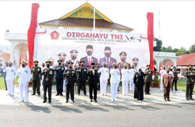 Pangkogabwilhan I Hadiri Upacara HUT Ke -76 TNI Tahun 2021 Secara Virtual