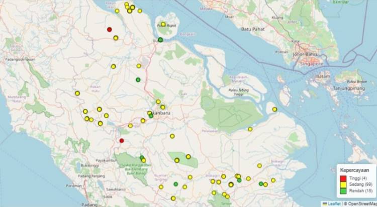 Riau Panas! 118 Hotspot Terpantau