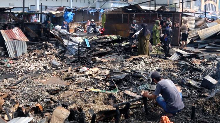 Pasar Terapung Terbakar, Disdagtri Inhil Gerak Cepat Lakukan Pendataan