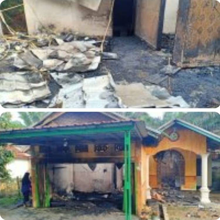 Ditinggal Pergi Wisuda, Rumah Warga Munsalo Kopah Hangus Tinggal Puing