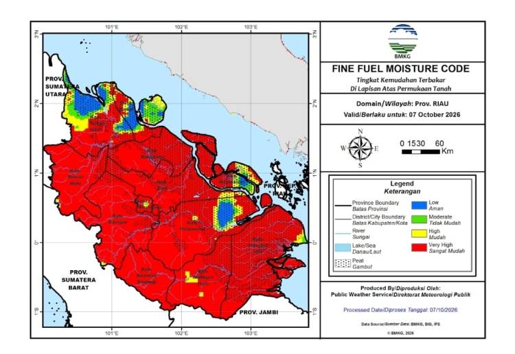 Hotspot Sumatera Melonjak Lagi, Sumatera 4.806, Riau 16, Kualitas Udara Pekanbaru Sangat Tidak Sehat