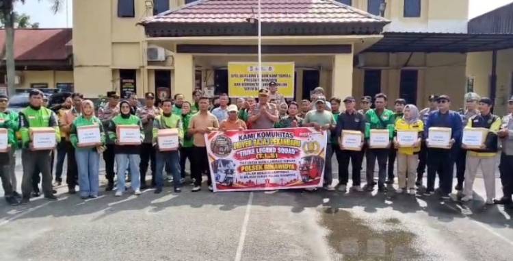Perkuat Kemitraan, Polsek Bina Widya, dan Ojol Bersatu Jaga Keamanan