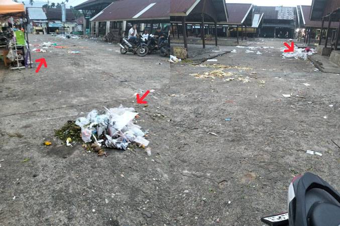 Sampah Berserakan di Pasar Sibiruang, Warga Keluhkan Bau Menyengat