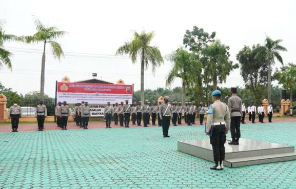 Polres Siak Laksanakan Apel Gelar Pasukan Ops Zebra Lancang Kuning 2021