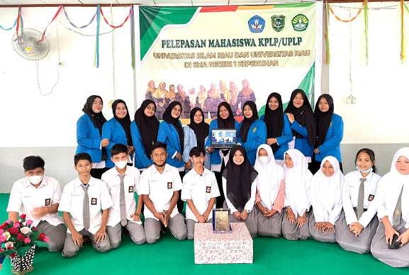 Pelepasan Mahasiswa KPLP UIR dan UNRI di SMAN 1 Kepenuhan Secara Virtual