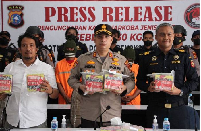 Polres Bengkalis Gagalkan Peredaran 30Kg Sabu Jaringan Internasional