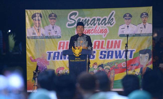 Diresmikan Gubernur, BUMDes Tanjung Sawit Kampar Bangun Alun-Alun
