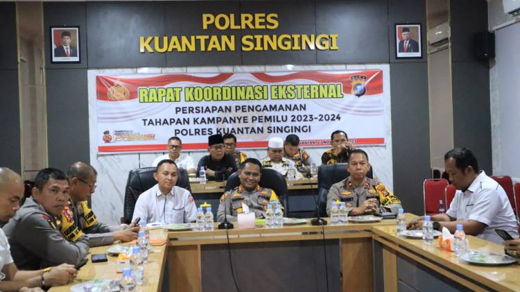 Kapolres Kuansing Gelar Vidcon Sambut Nataru di Masa Kampanye Pileg dan Pilpres 2024