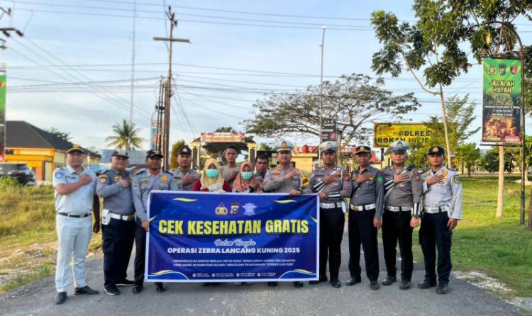 Satlantas Polres Rokan Hilir Gelar Pemeriksaan Kesehatan Gratis dan Ramp Check dalam Rangka Operasi Zebra LK 2025