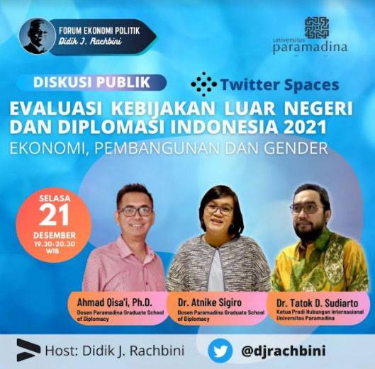 Catatan Diskusi, &ldquo;Evaluasi Kebijakan Luar Negeri dan Diplomasi RI: Ekonomi, Pembangunan dan Gender&rdquo;