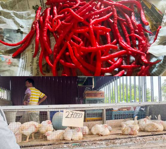 Jelang Akhir Pekan Harga Daging Ayam dan Cabe Merah Merangkak Naik