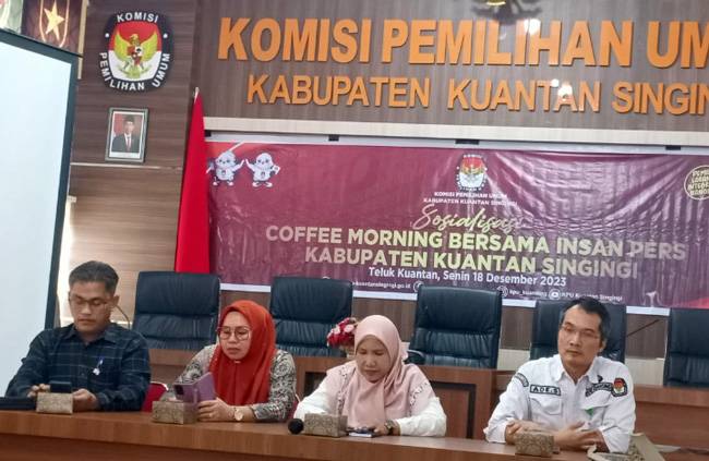 Sosialisasi Pemilu, KPU Kuansing Coffee Morning Bersama Insan Pers