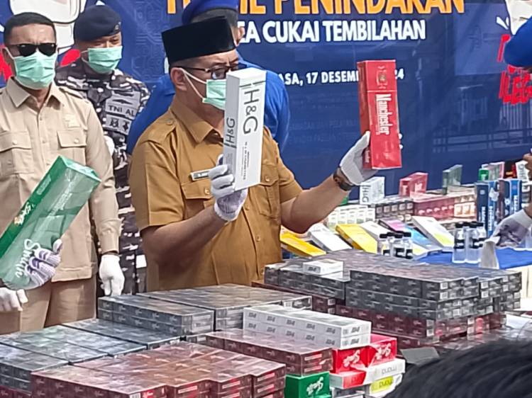 Kaban Kesbangpol Inhil Hadiri Pemusnahan Barang Ilegal Senilai Rp3,8 Miliar, Selamatkan Potensi Penerimaan Negara Rp2,35 Miliar