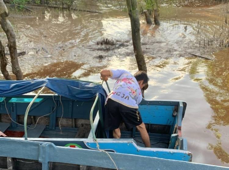 Mesin Ambulan Laut Desa Terusan Kempas Digondol Maling