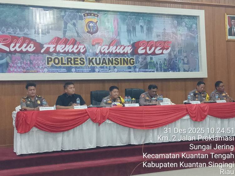 Rilis Akhir Tahun 2025, Polres Kuansing Terima Laporan Polisi 485 Perkara