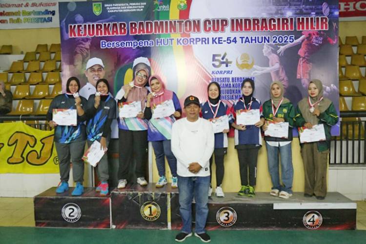 Kejurkab Badminton Cup Inhil 2025 Sempena HUT Kopri Ke-54 Ditutup