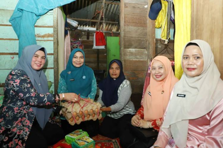 Ketua PKK Inhil Serahkan Bantuan untuk Anak dan Keluarga Resiko Stunting