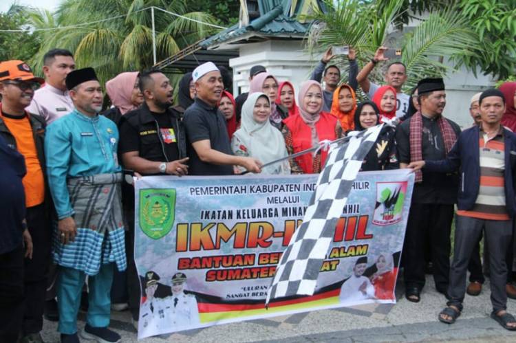 Bupati Herman Lepas Bantuan IKMR Inhil untuk Korban Bencana Sumbar