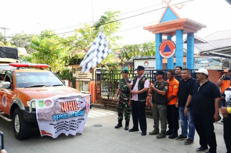 Sekda Inhil Lepas Bantuan Kemanusian Untuk Korban Bencana Aceh, Sumut dan Sumbar