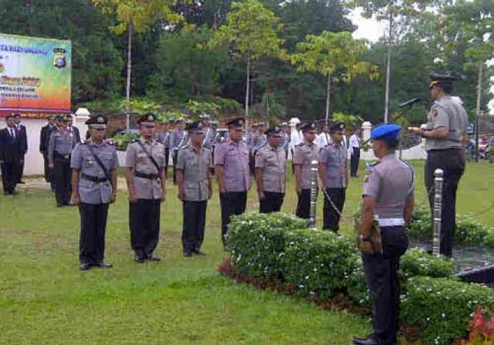 2 Perwira dan 31 Bintara Polres Pelalawan Naik Pangkat