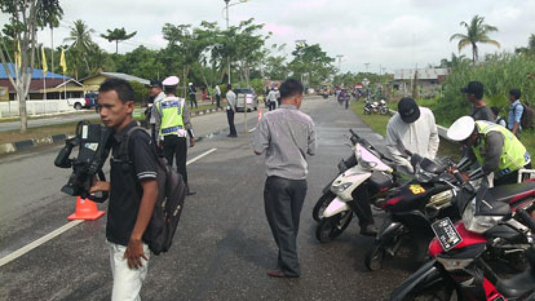Dishubkominfo Rohil Sosialisasi Kelengkapan Berkendara