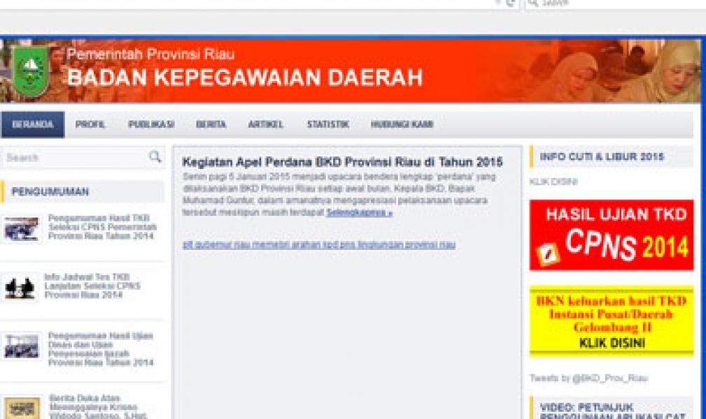 Hasil Tes CPNS Riau 2014 Dapat Dilihat di website bkd.riau.go.id
